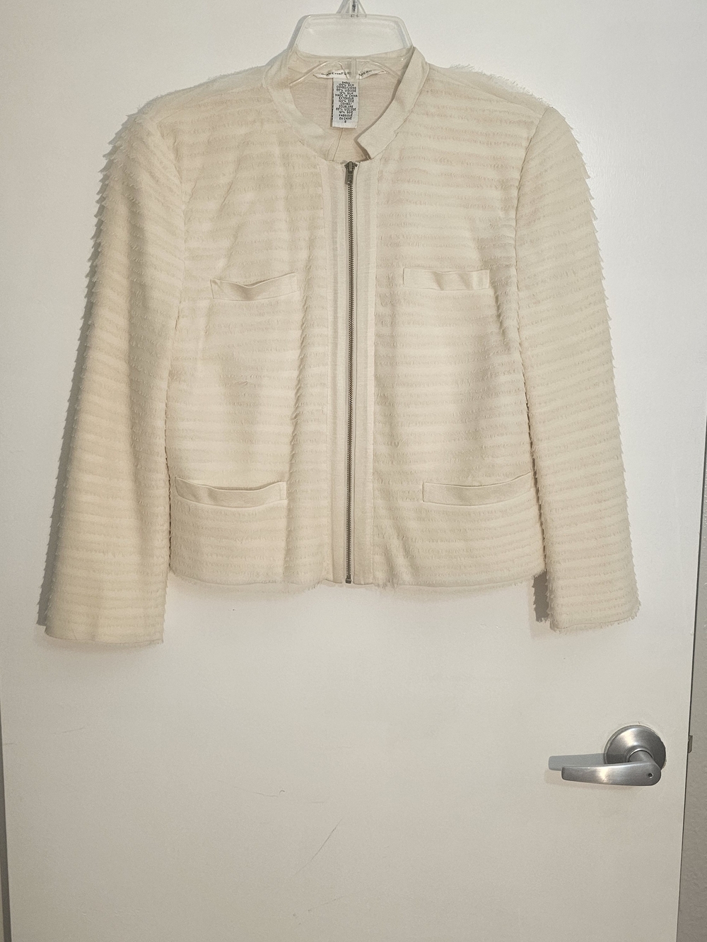 Diane von Furstenberg Ivory Silk Roccoco Armour Jacket Size 8